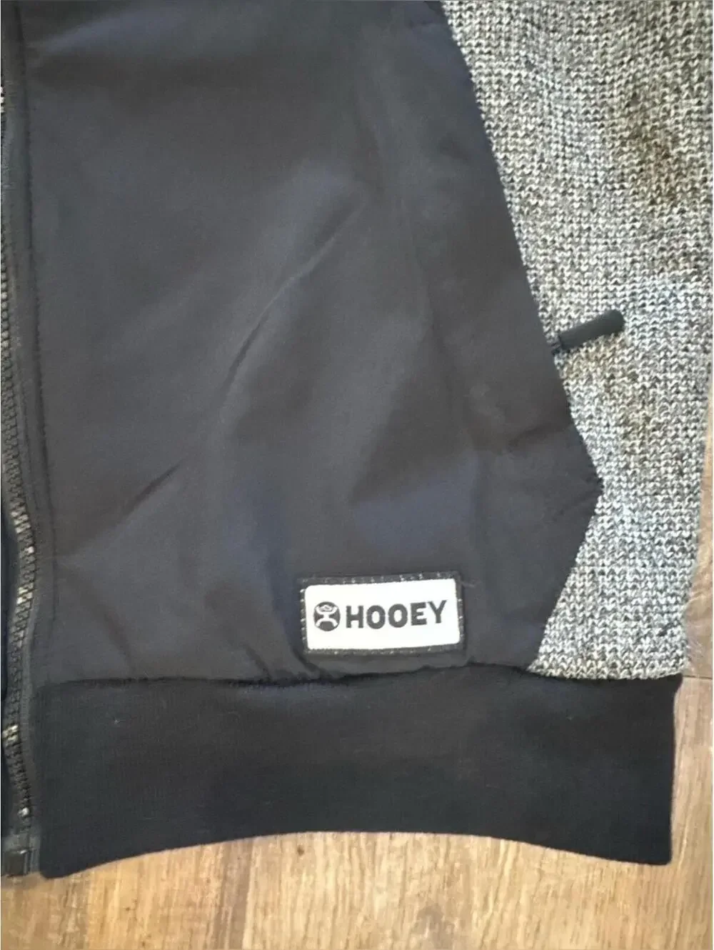 NWOT Hooey Men's Gray & Black Tech Fleece Zip-Front Western Outdoors Jacket Sz M